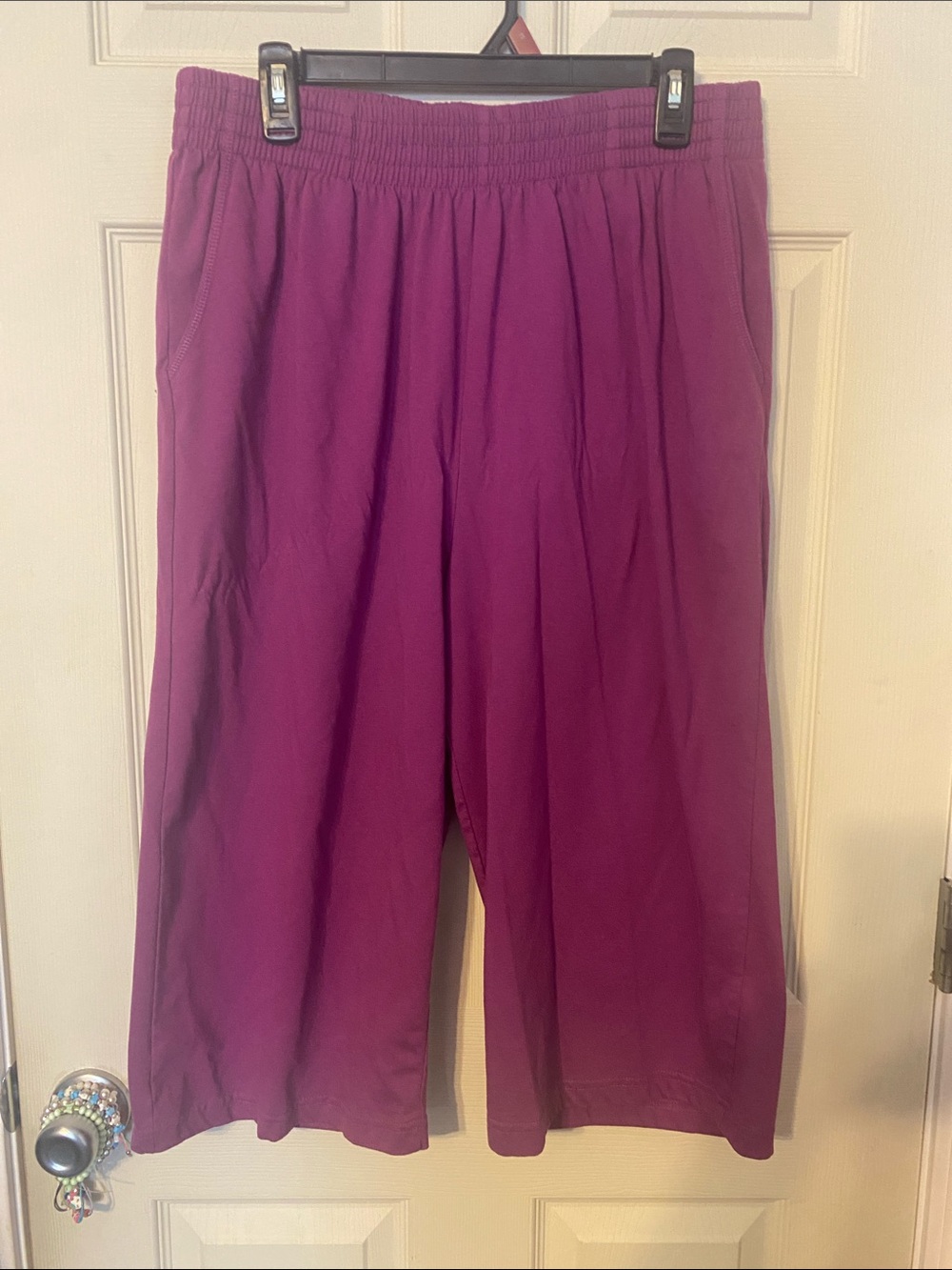 Woman Within Wide-Leg Capris in Magenta